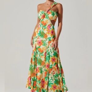 Floral One-Shoulder Dress